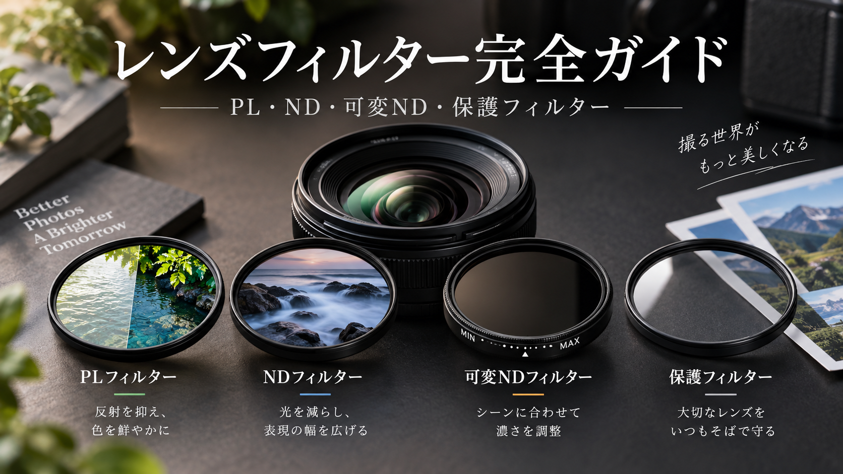 カメラ用レンズフィルター完全ガイド｜PL・ND・保護・可変NDの効果と選び方