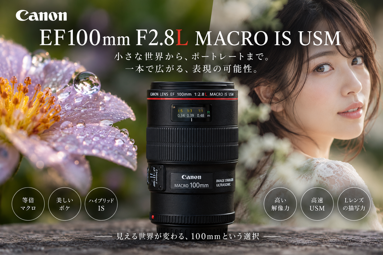 EF100mm F2.8L マクロ IS USMレビュー｜ポートレートと等倍マクロの実力
