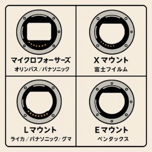主要カメラメーカーが展開する独自マウントの多様性