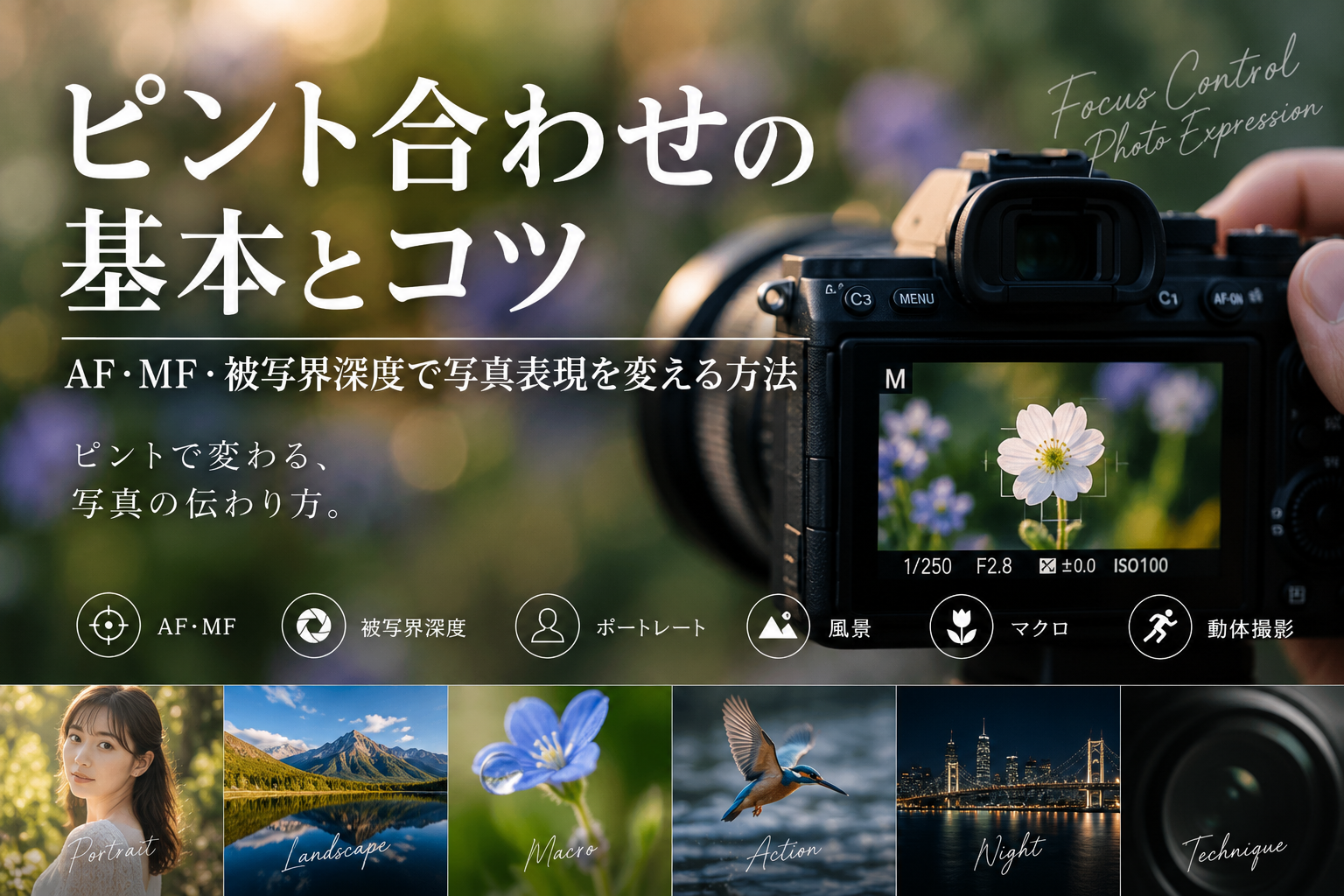ピント合わせの基本とコツ｜AF・MF・被写界深度で写真表現を変える方法
