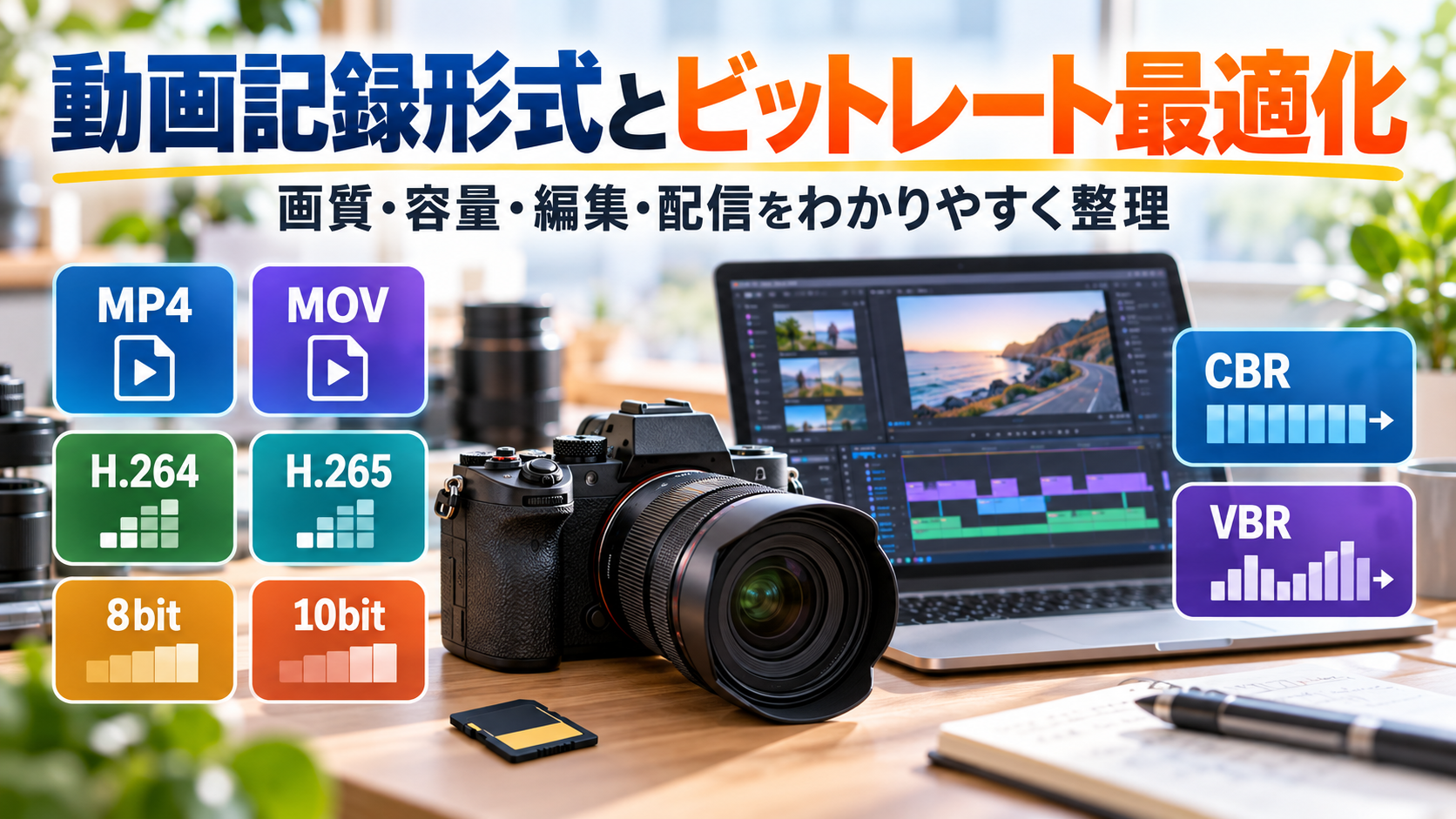 動画記録フォーマットとビットレート完全ガイド｜H.264・H.265・ALL-I・10bitの違い