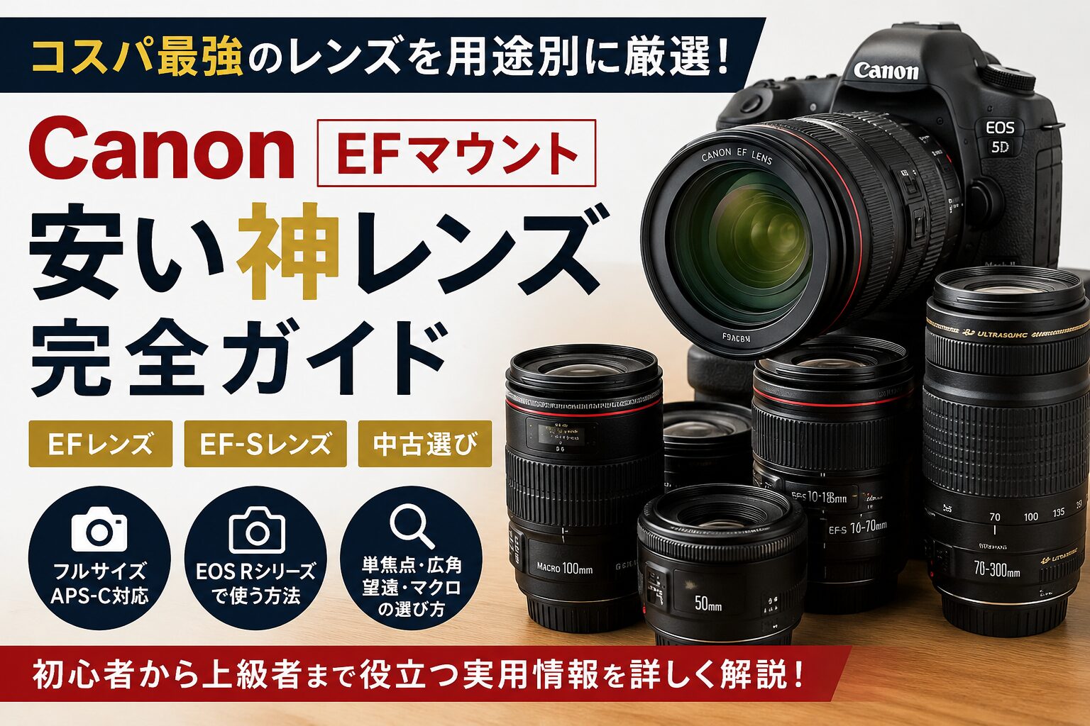 Canon EFマウントの安い神レンズおすすめ コスパで選ぶEFレンズの