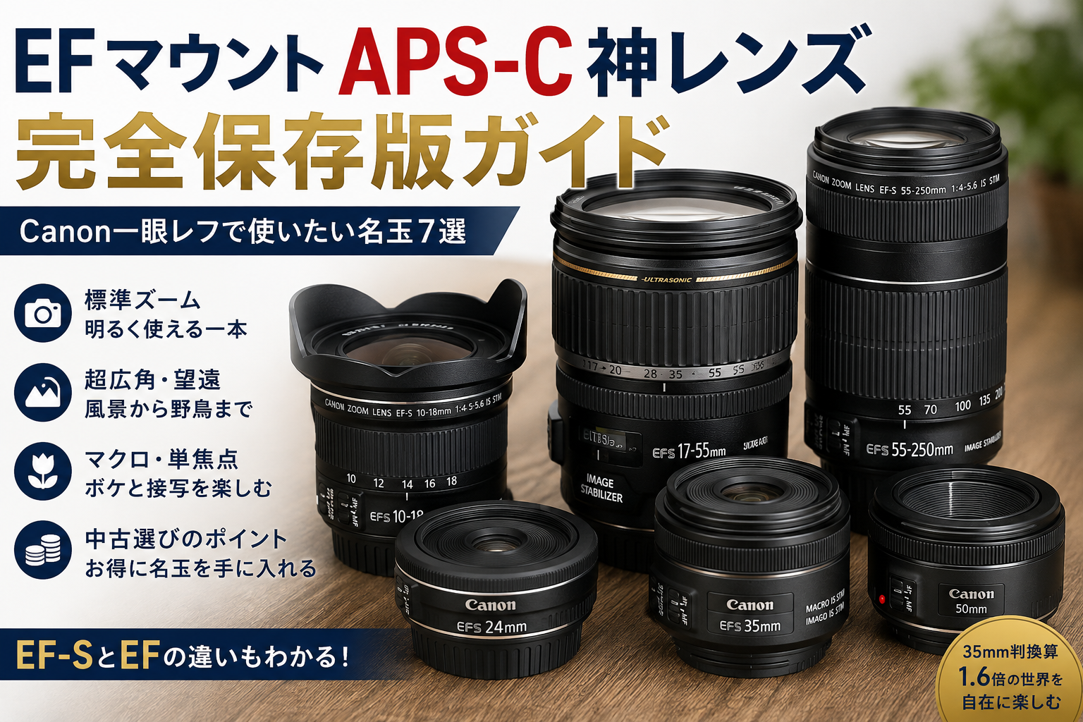 EFマウント APS-C 神レンズおすすめ Canon一眼レフで使いたい名玉7選