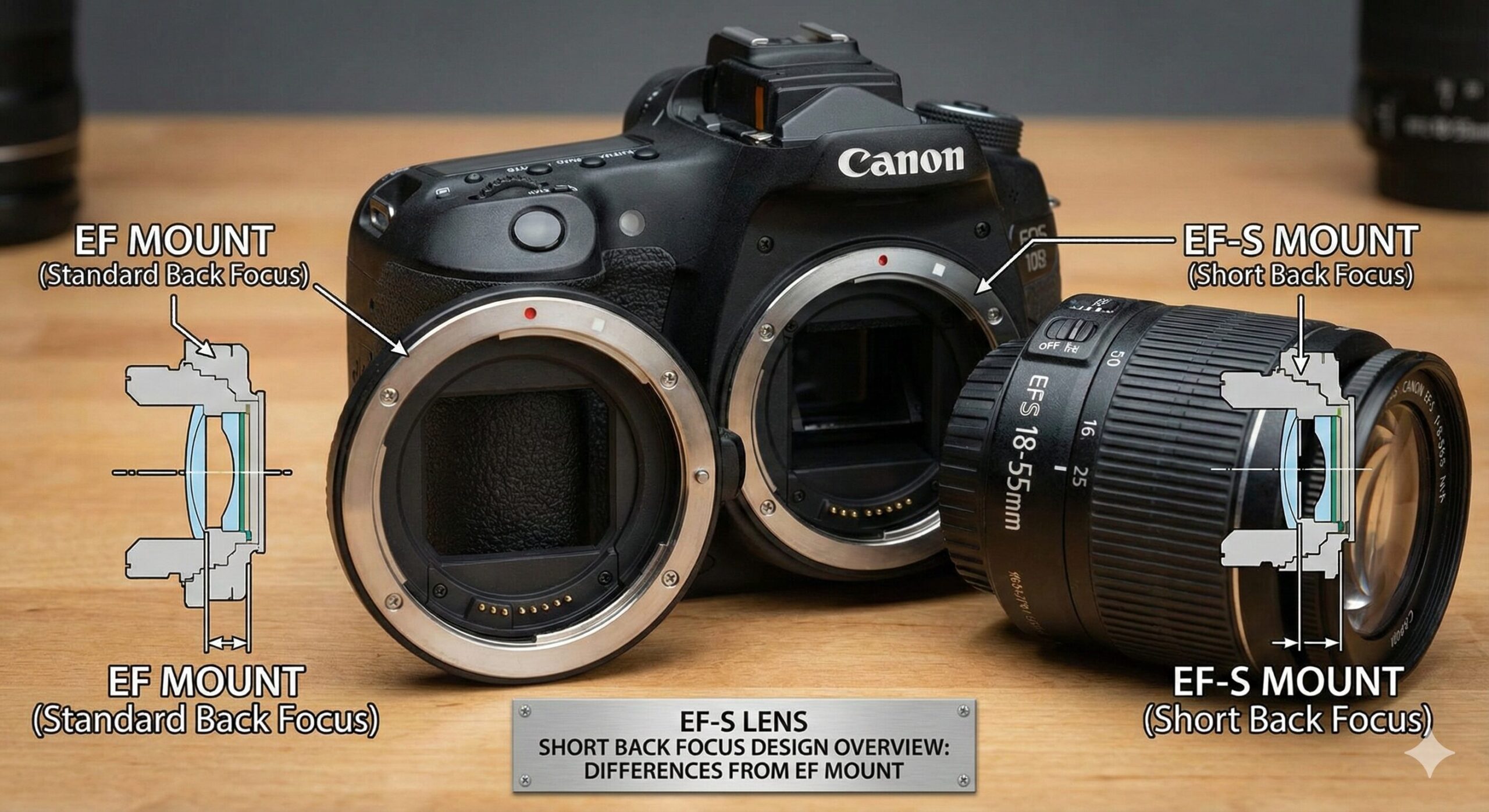 EF-Sレンズのショートバックフォーカス設計の概要：EFマウントとの差異