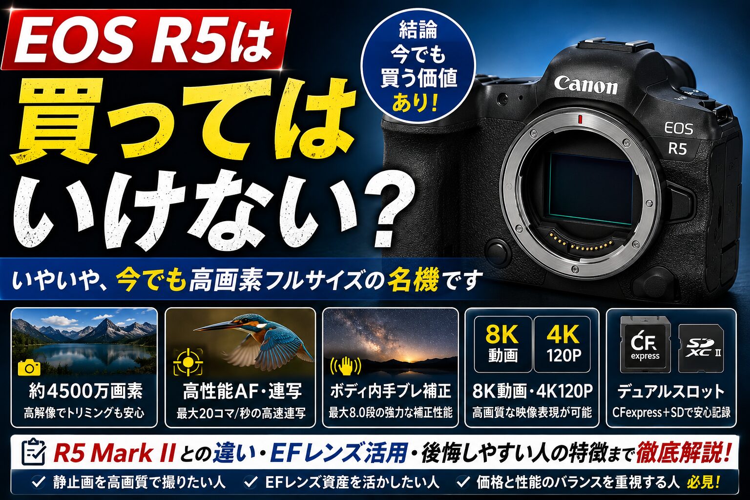 EOS R5は買ってはいけない？いやいや今でも高画素フルサイズの名機です