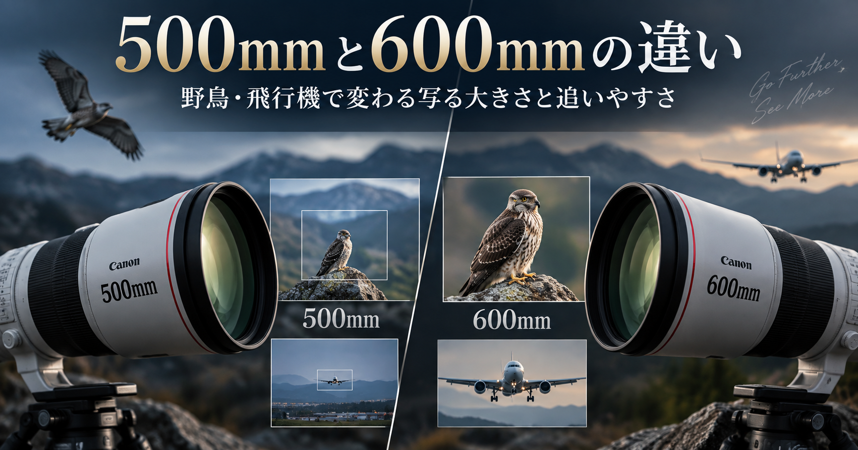 500mmと600mmの違い｜野鳥・飛行機で変わる写る大きさと追いやすさ