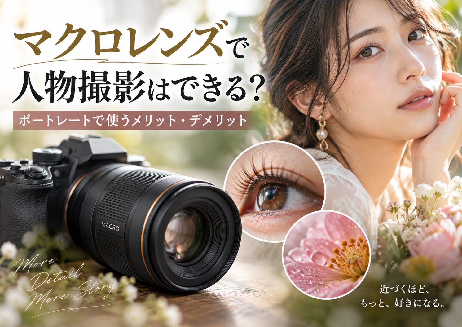 マクロレンズで人物撮影はできる？ポートレートで使うメリット・デメリットと焦点距離の選び方