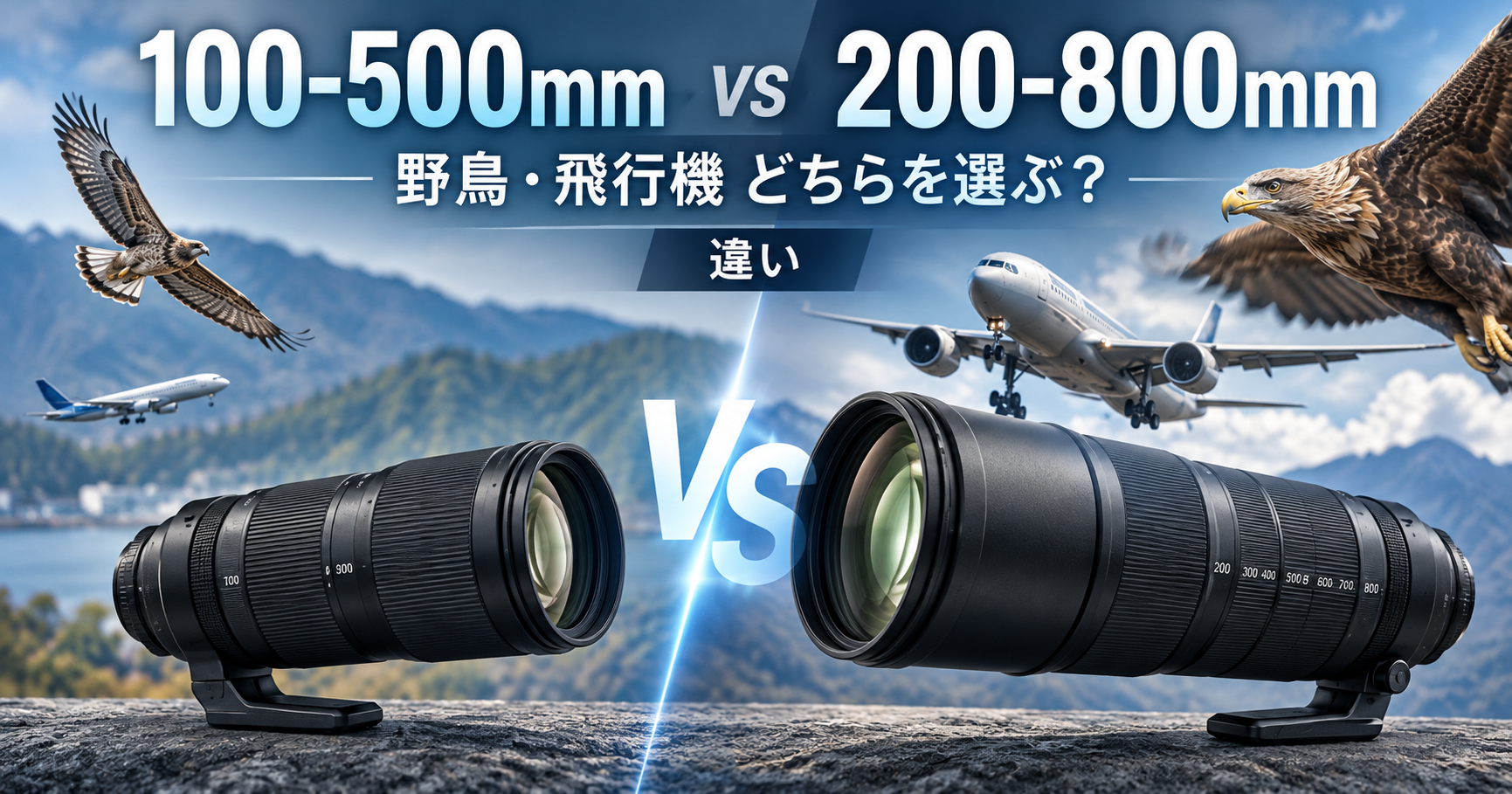 100-500mmと200-800mmの違い｜野鳥・飛行機ではどちらを選ぶ？