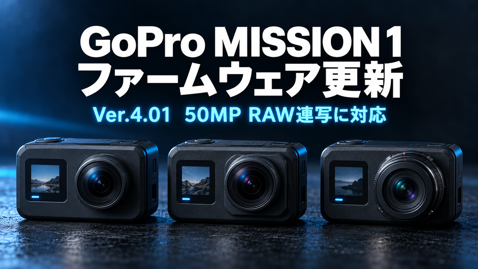 GoPro「MISSION 1」シリーズがファームウェア更新｜50MP RAW連写とシャッター応答が進化