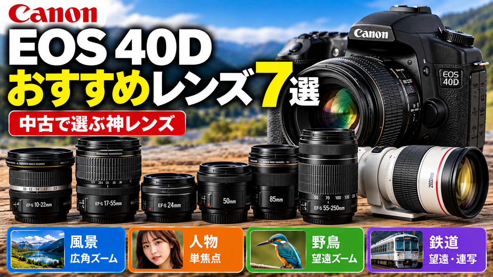 EOS 40Dおすすめレンズ7選｜中古EF・EF-Sで今選ぶ神レンズ